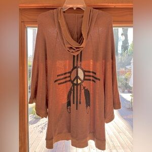 Brown Hooded Sweater by Wildfox